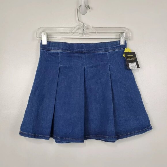 Art Class Girl's Adjustable Waist Pleated Denim Jean Skirt NEW Size L(10/12) - Picture 2 of 13